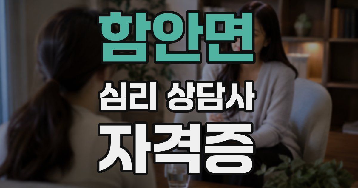 함안면 심리 상담사 자격증