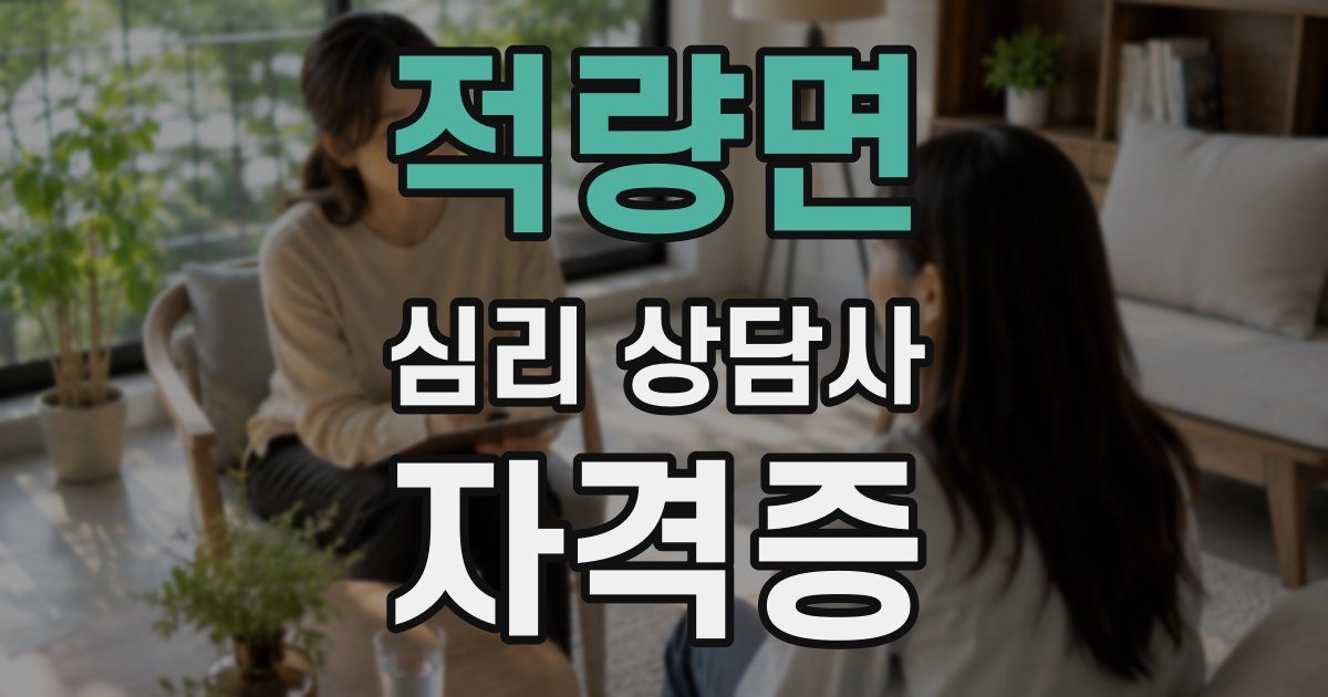 적량면 심리 상담사 자격증