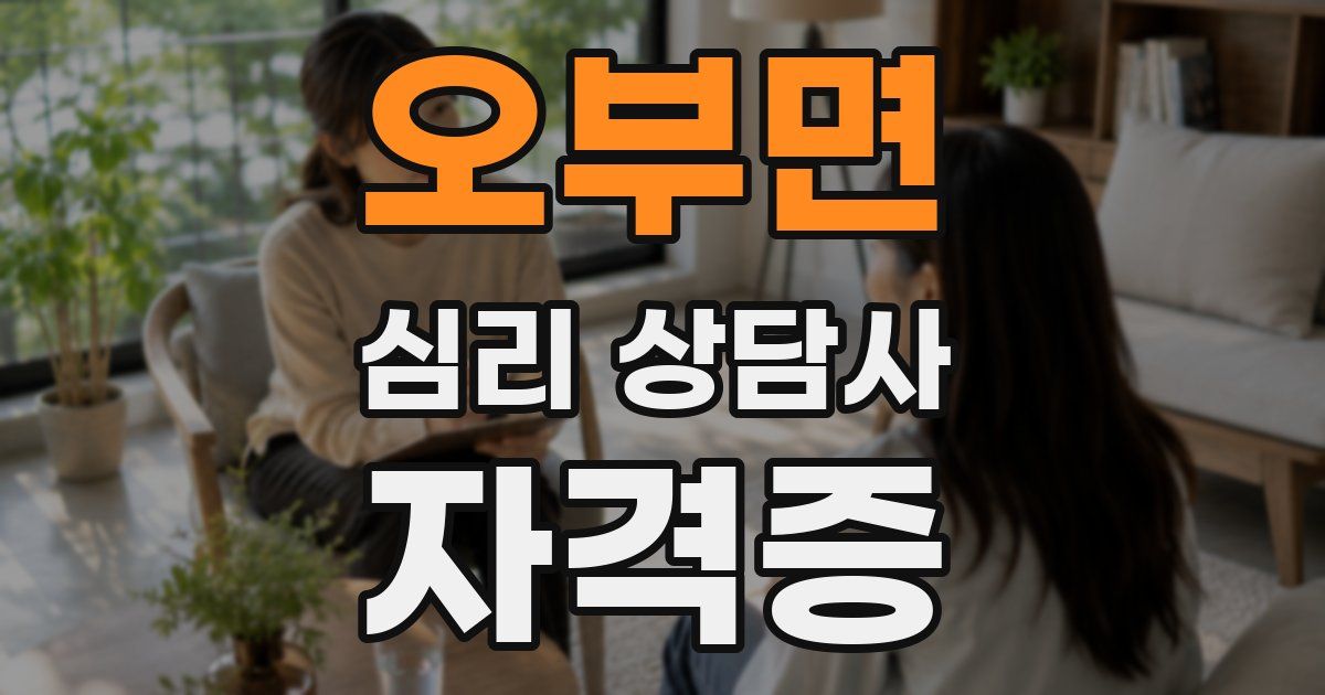 오부면 심리 상담사 자격증