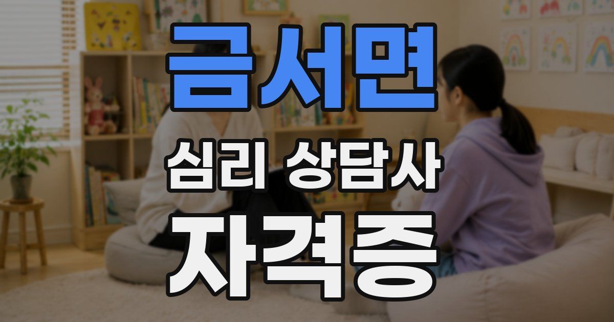 금서면 심리 상담사 자격증