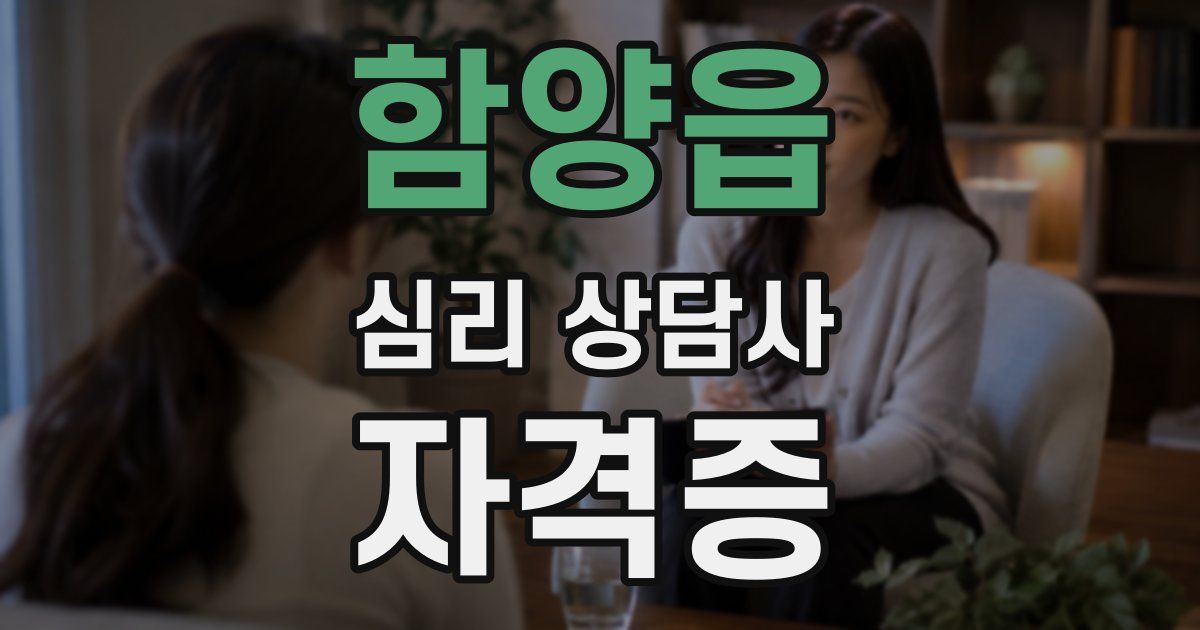 함양읍 심리 상담사 자격증