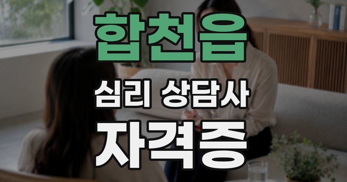 합천읍 심리 상담사 자격증