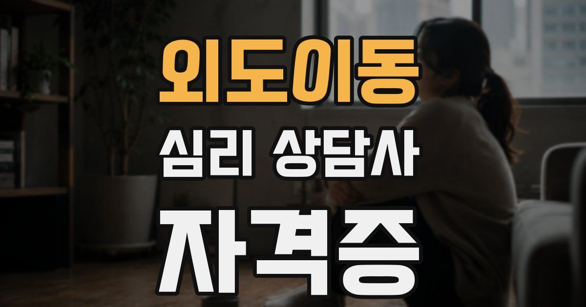 외도이동 심리 상담사 자격증