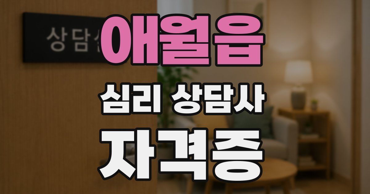 애월읍 심리 상담사 자격증