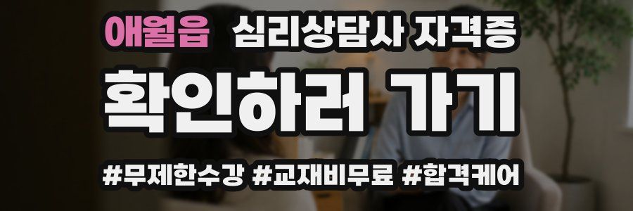 애월읍 심리 상담사 자격증