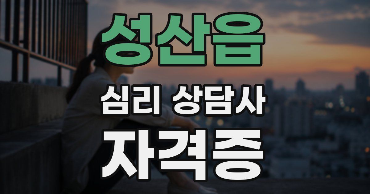성산읍 심리 상담사 자격증