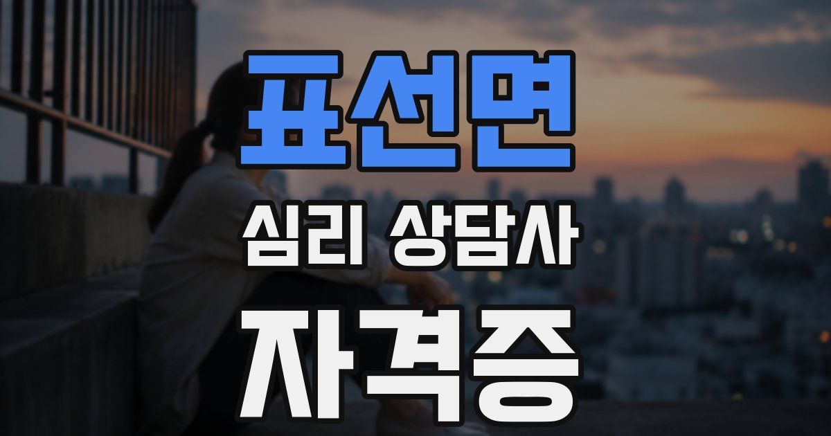 표선면 심리 상담사 자격증