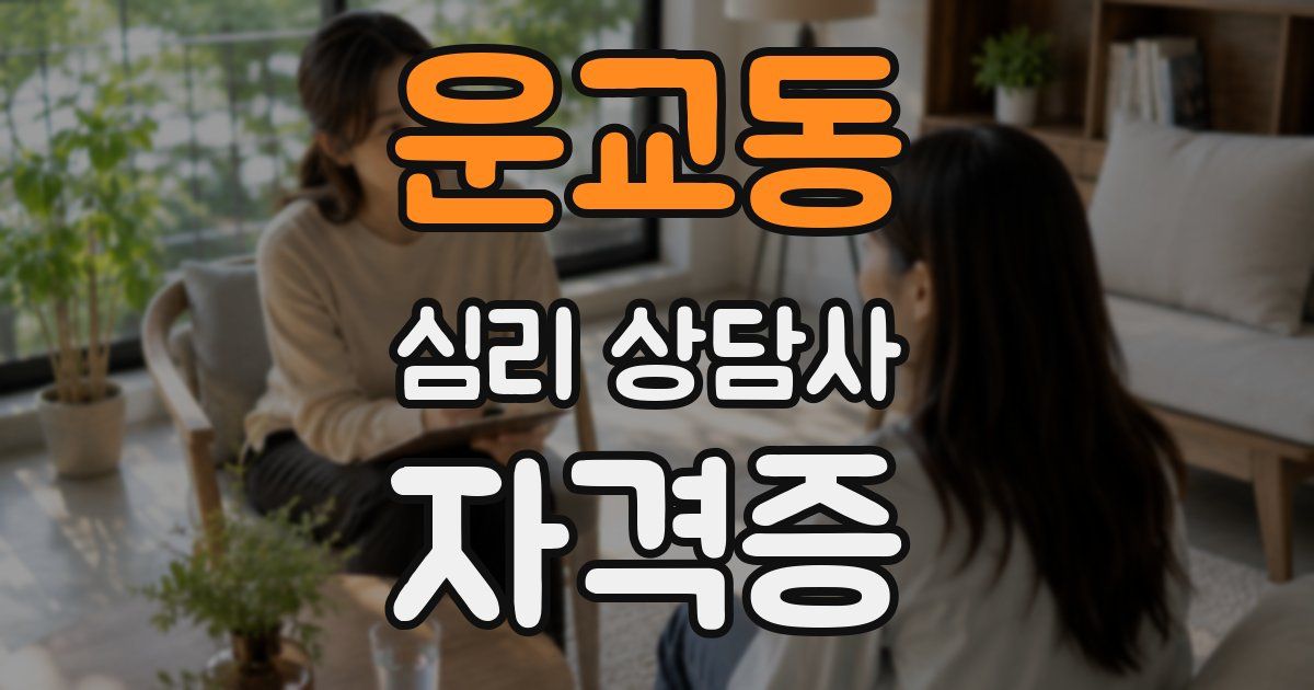 운교동 심리 상담사 자격증