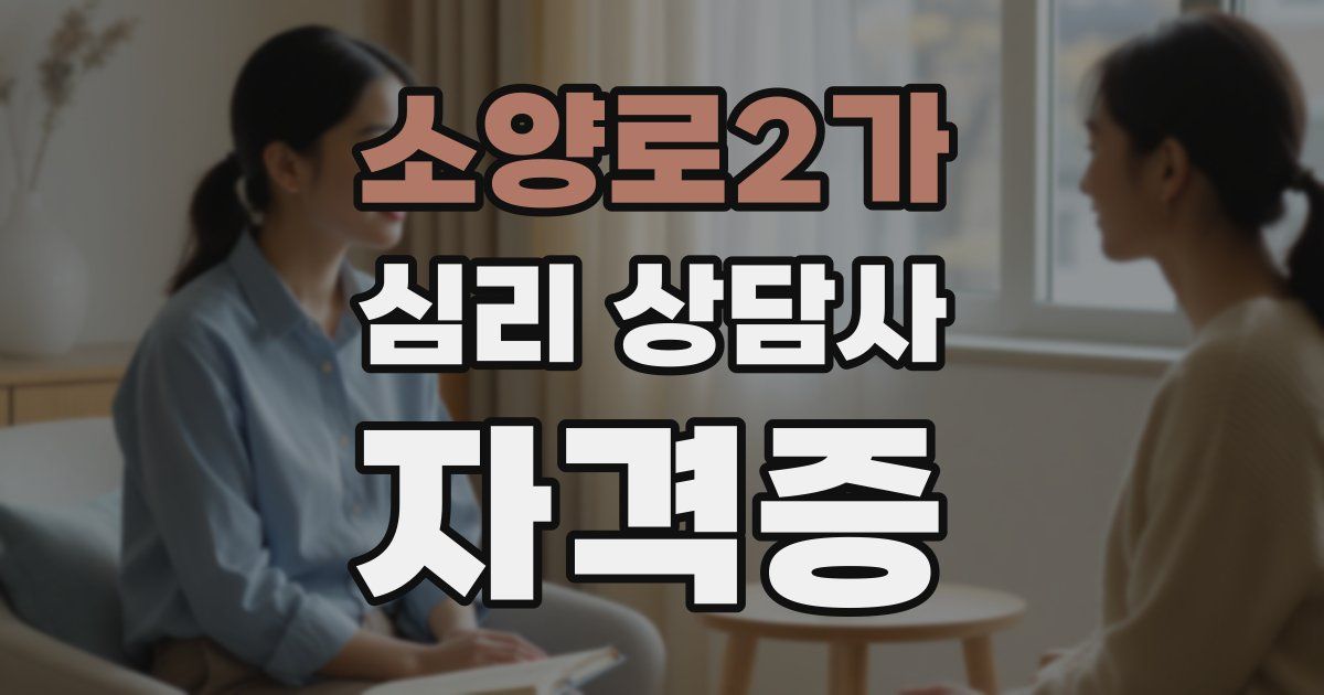 소양로2가 심리 상담사 자격증