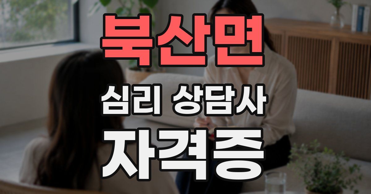북산면 심리 상담사 자격증
