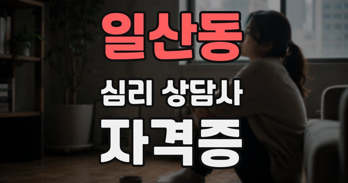 일산동 심리 상담사 자격증