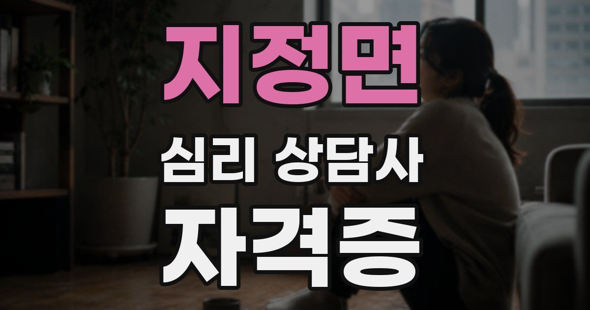 지정면 심리 상담사 자격증
