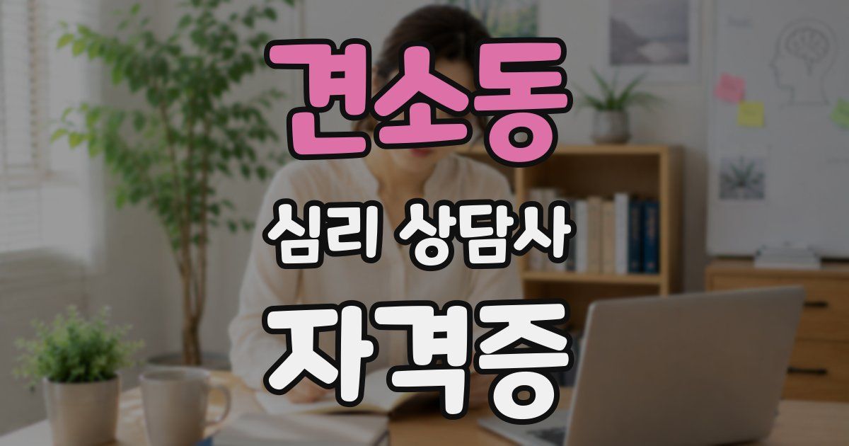 견소동 심리 상담사 자격증