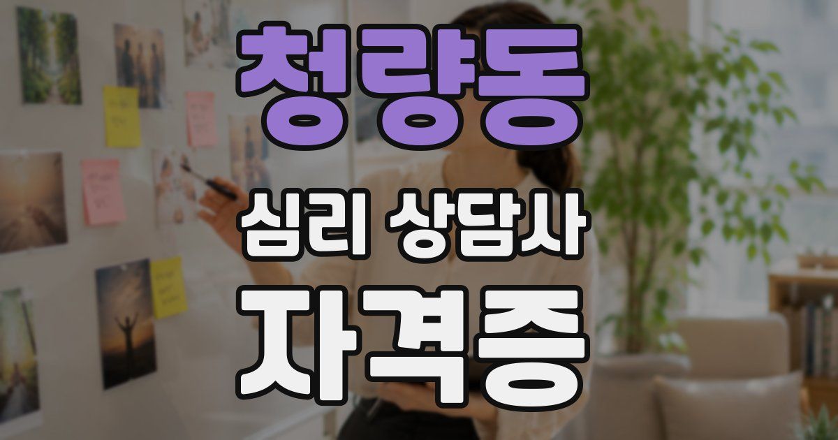 청량동 심리 상담사 자격증