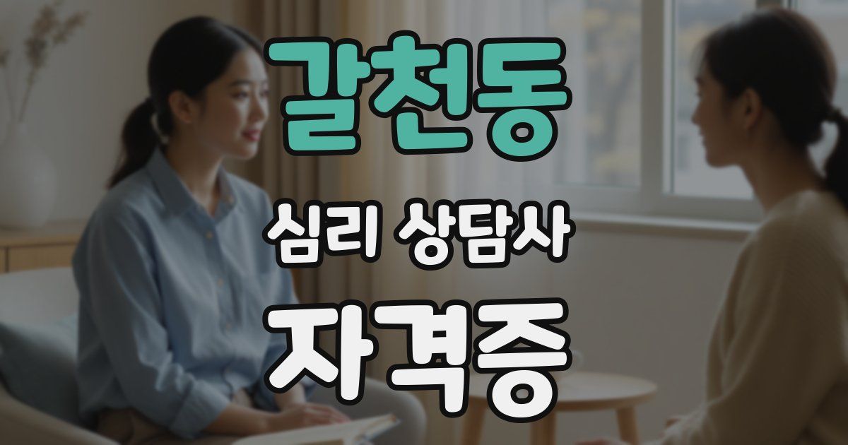 갈천동 심리 상담사 자격증