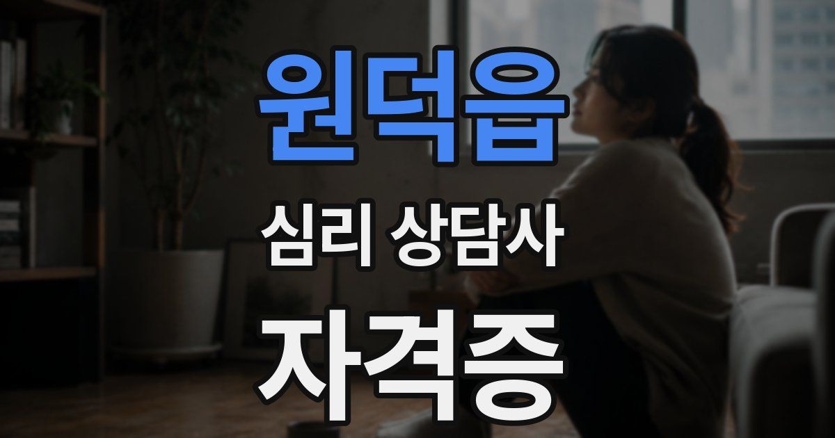 원덕읍 심리 상담사 자격증