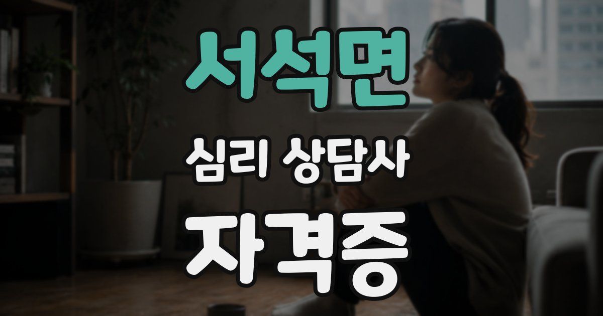 서석면 심리 상담사 자격증