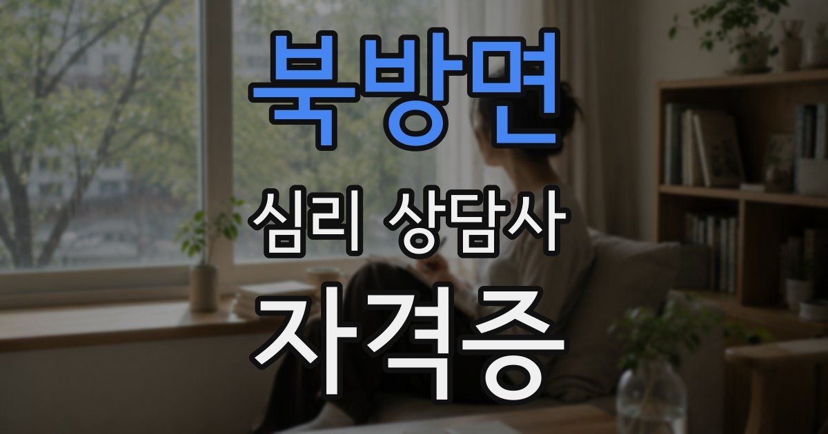 북방면 심리 상담사 자격증