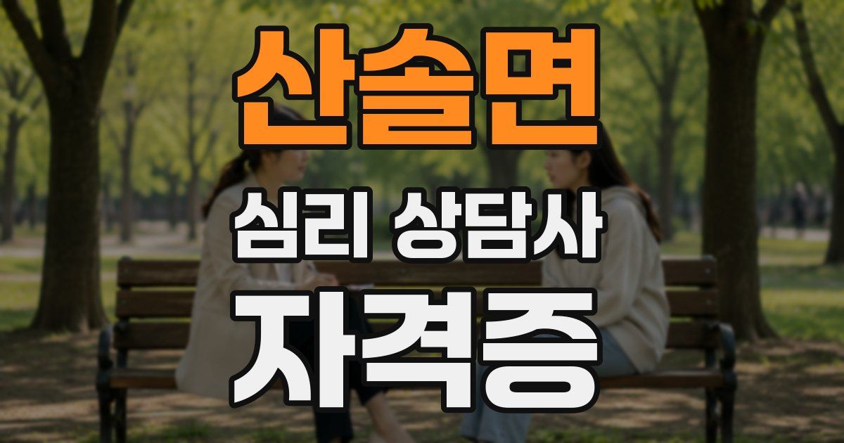 산솔면 심리 상담사 자격증