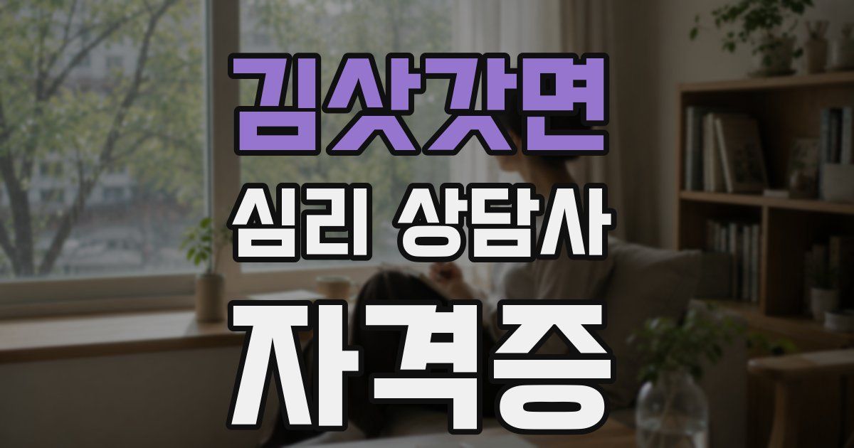 김삿갓면 심리 상담사 자격증