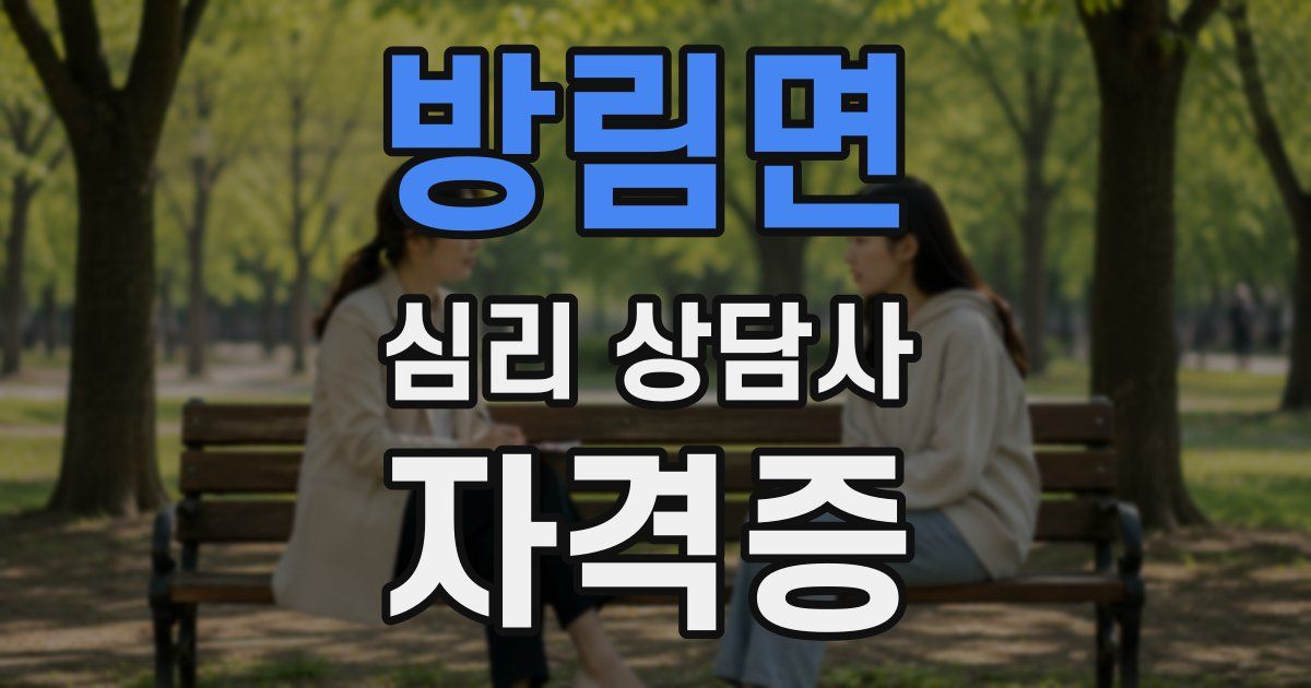 방림면 심리 상담사 자격증