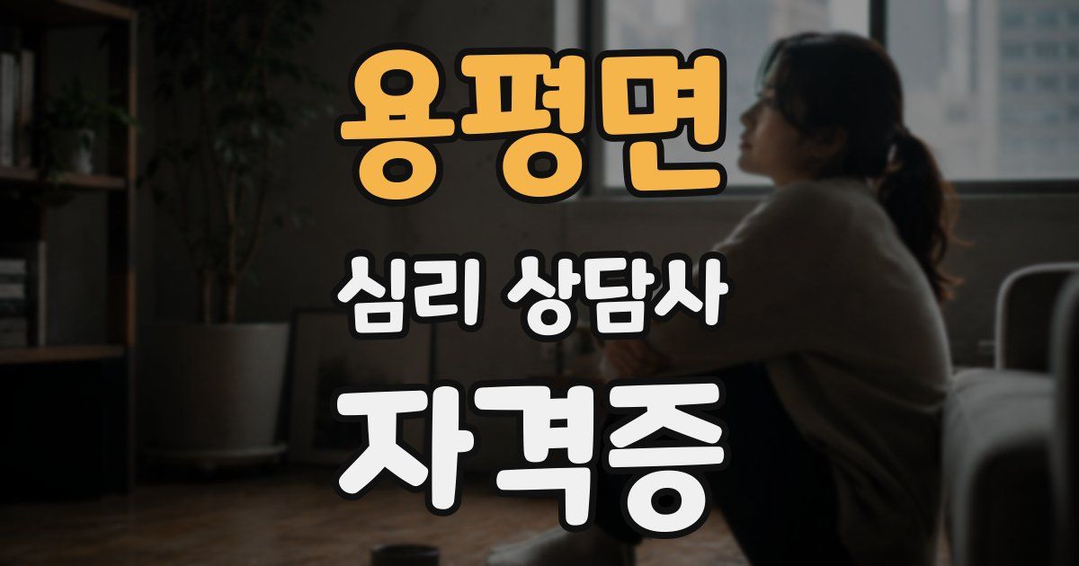 용평면 심리 상담사 자격증