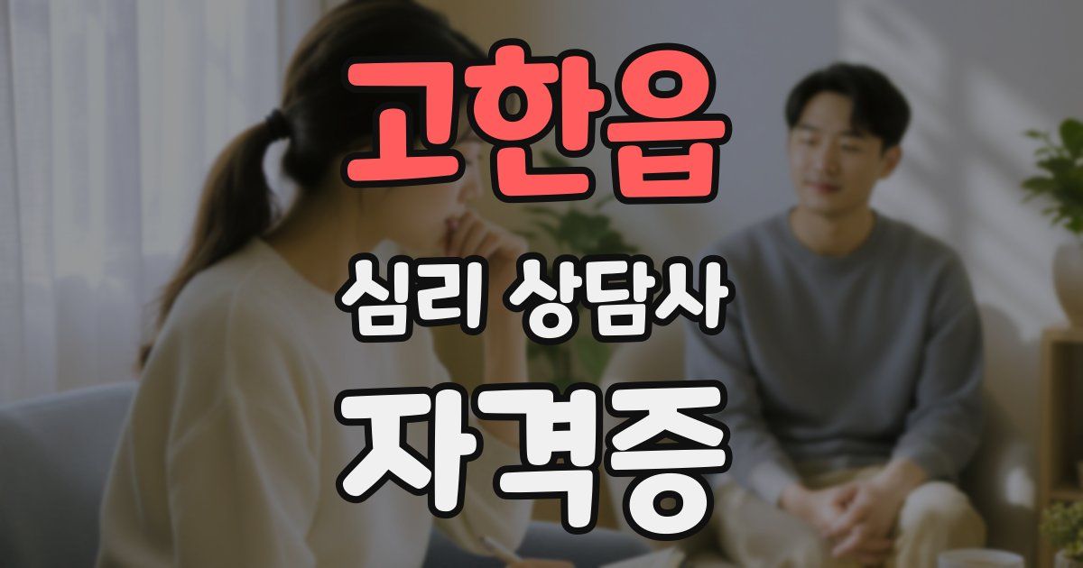 고한읍 심리 상담사 자격증
