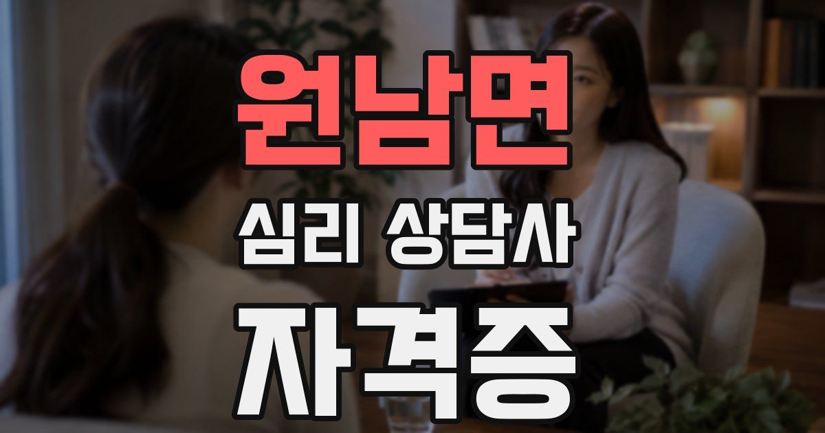 원남면 심리 상담사 자격증