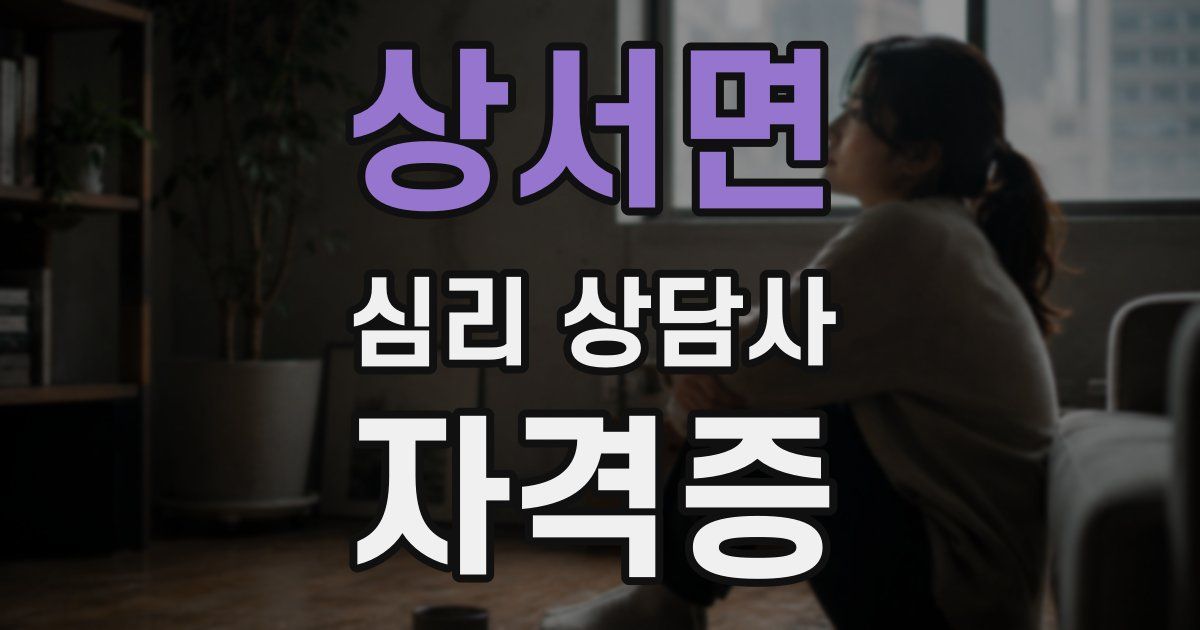상서면 심리 상담사 자격증