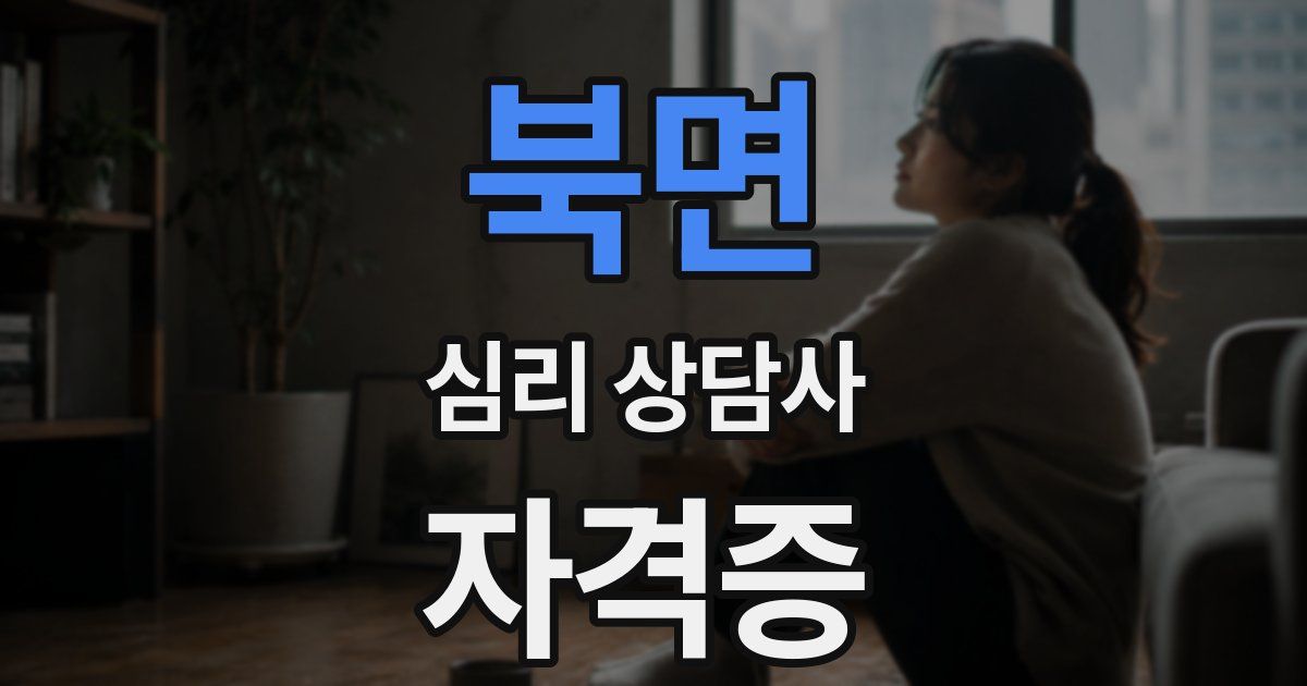 북면 심리 상담사 자격증