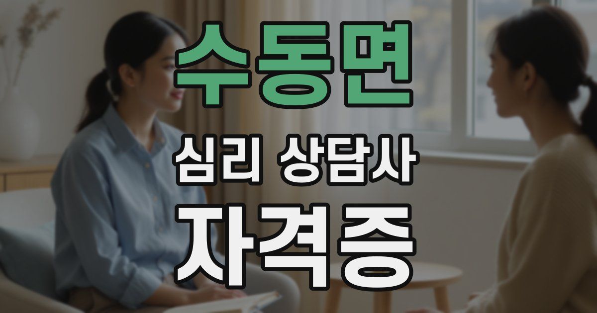 수동면 심리 상담사 자격증