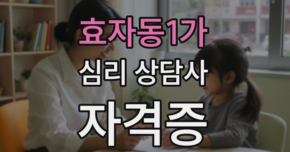 효자동1가 심리 상담사 자격증