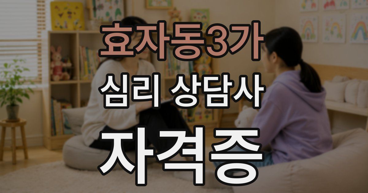 효자동3가 심리 상담사 자격증