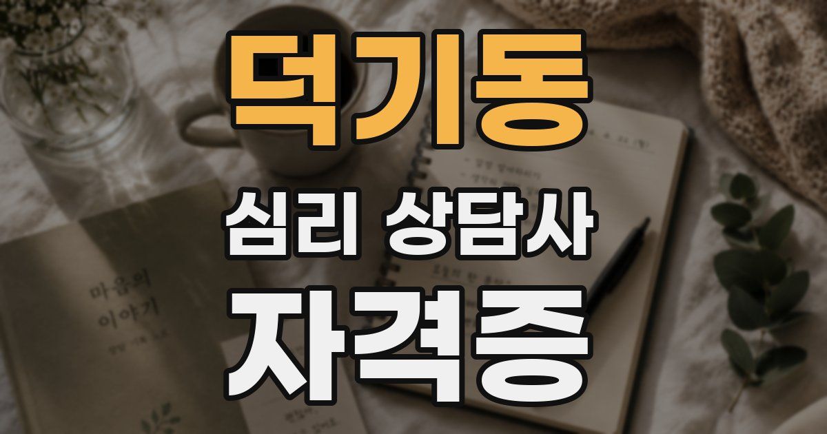 덕기동 심리 상담사 자격증