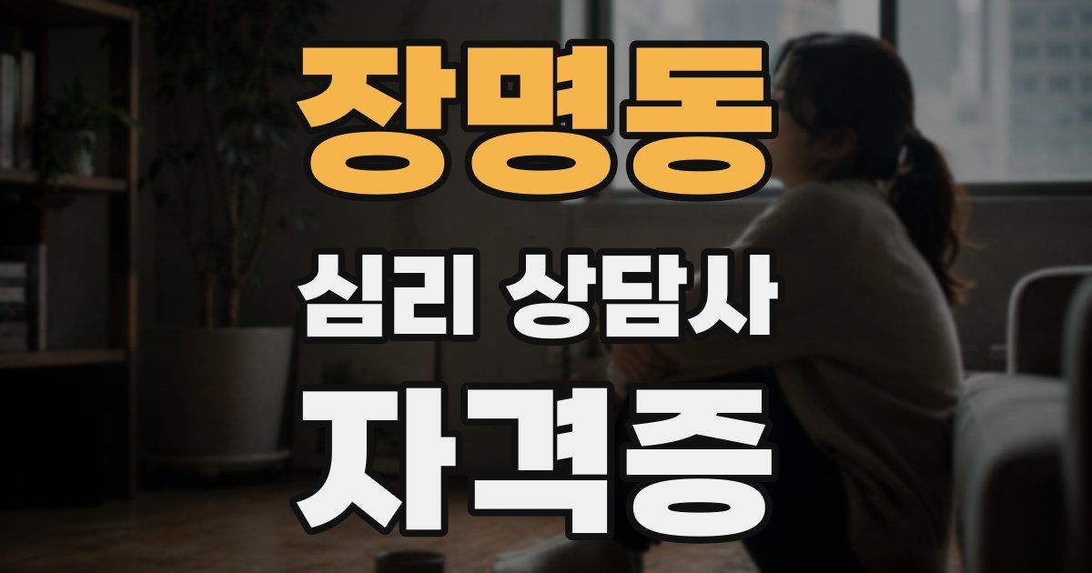 장명동 심리 상담사 자격증