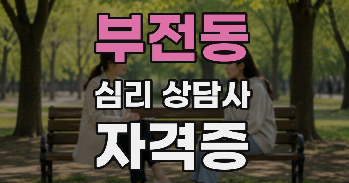 부전동 심리 상담사 자격증
