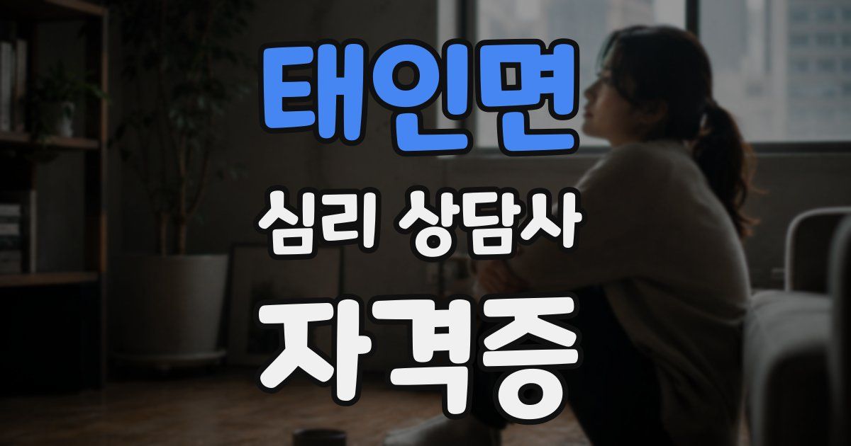 태인면 심리 상담사 자격증