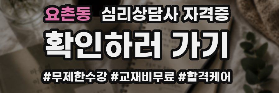 요촌동 심리 상담사 자격증