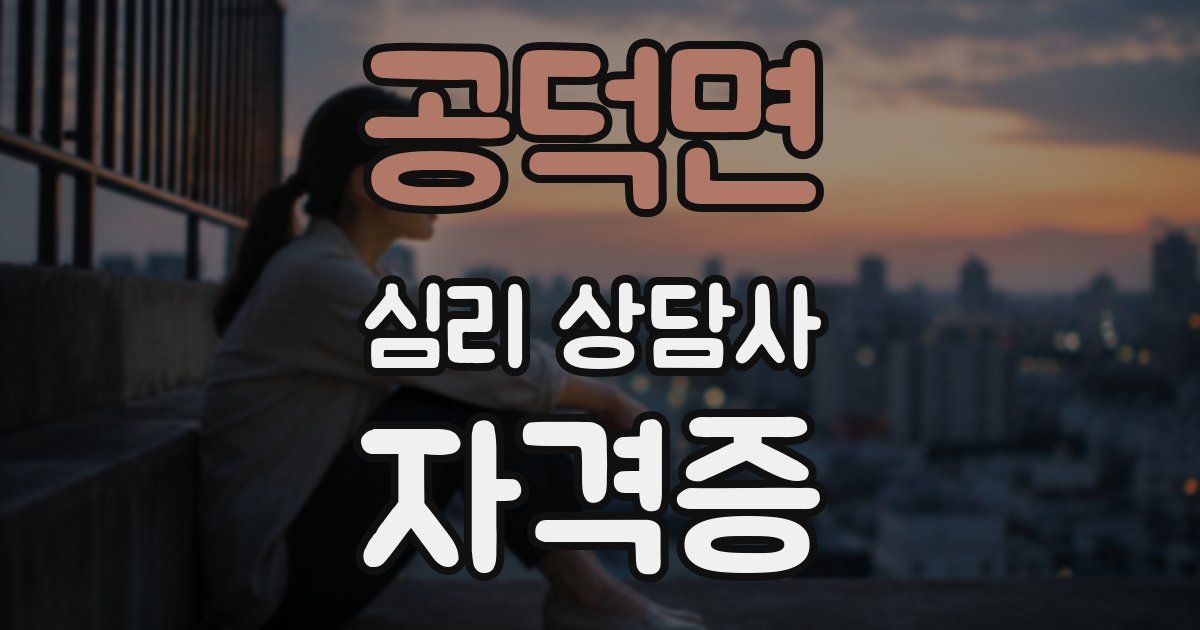 공덕면 심리 상담사 자격증