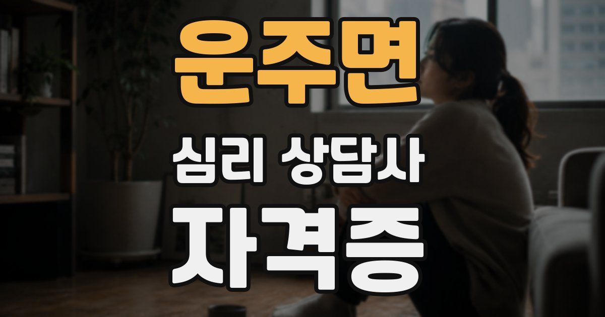 운주면 심리 상담사 자격증