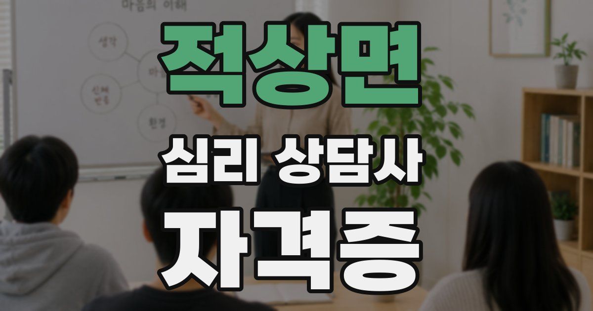 적상면 심리 상담사 자격증