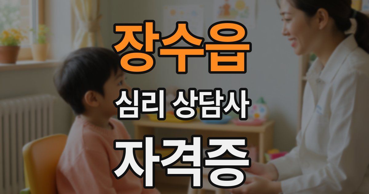 장수읍 심리 상담사 자격증