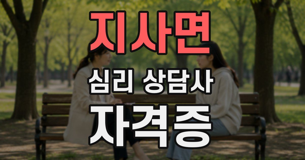 지사면 심리 상담사 자격증