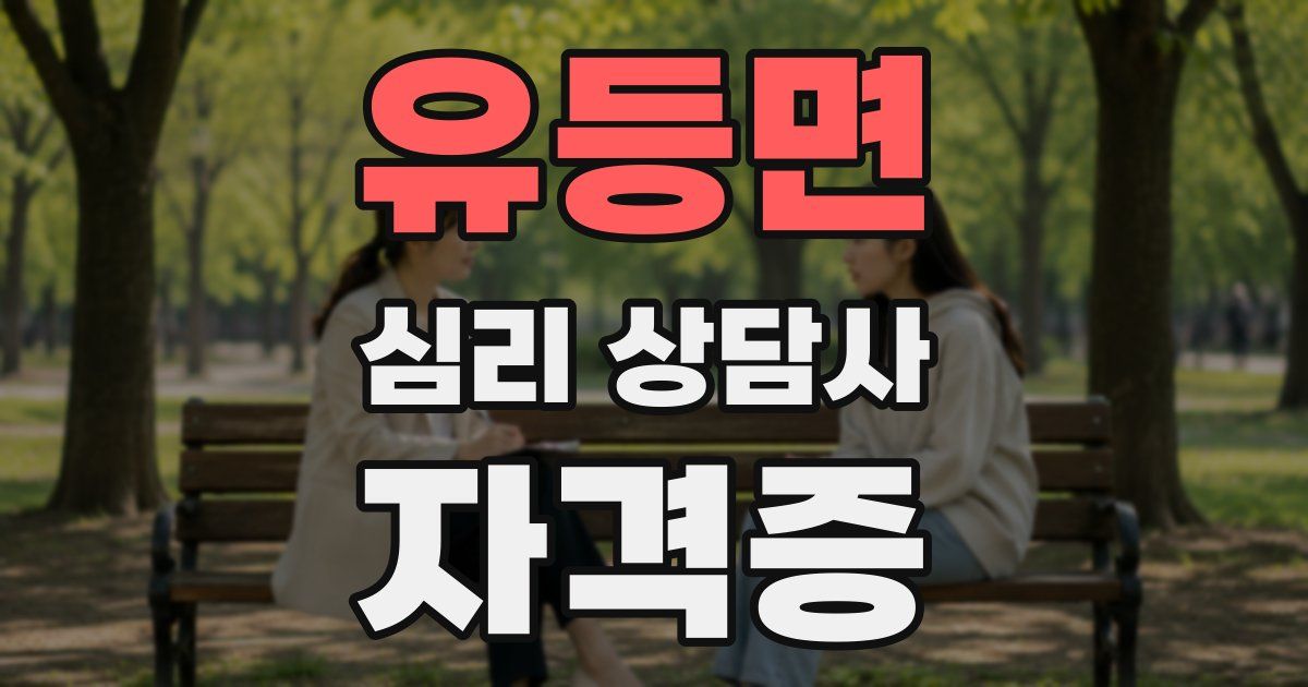 유등면 심리 상담사 자격증