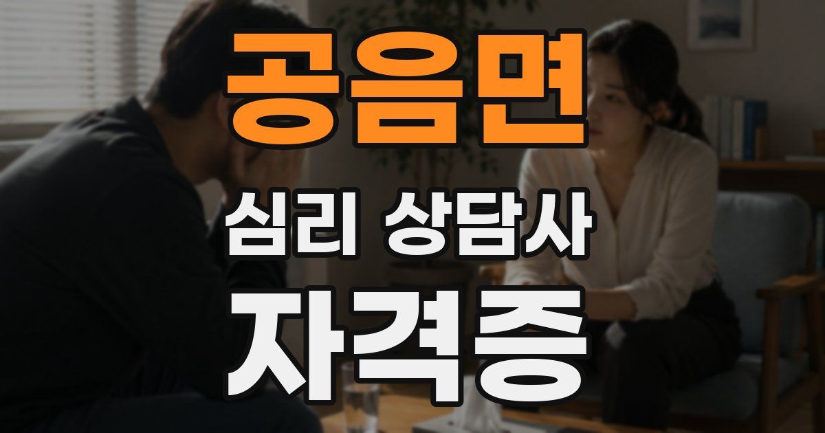 공음면 심리 상담사 자격증
