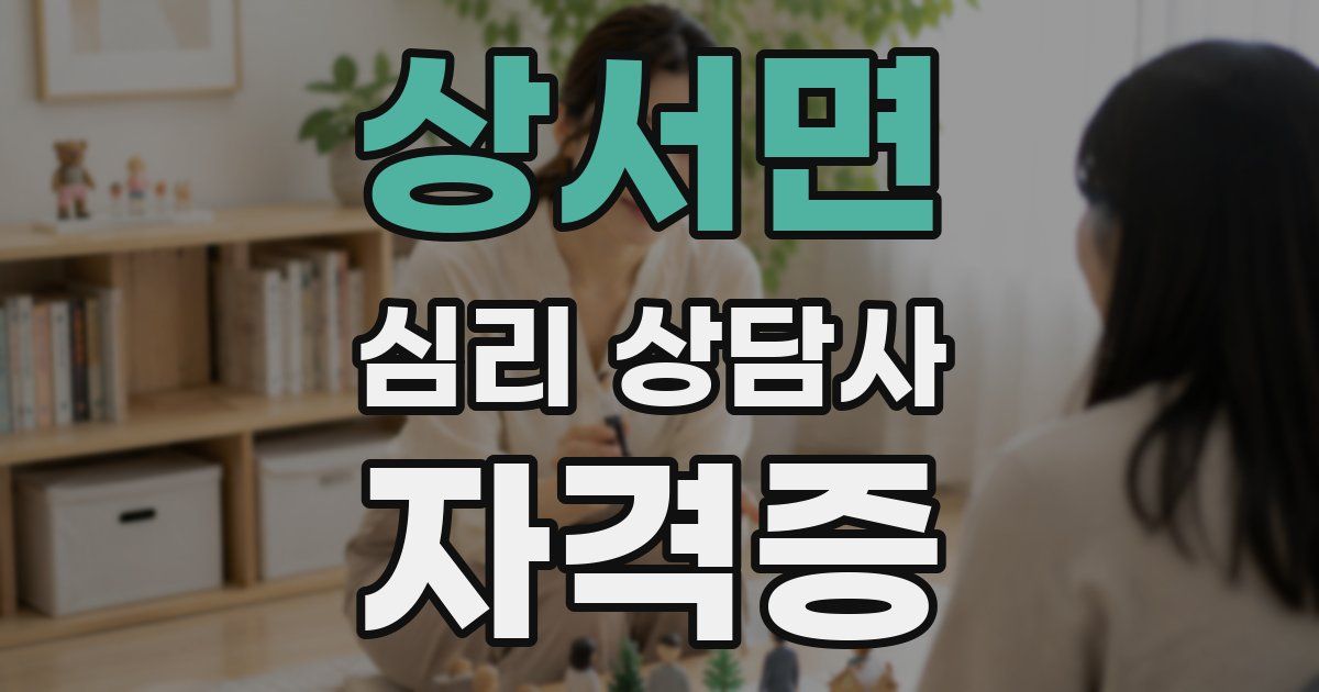 상서면 심리 상담사 자격증
