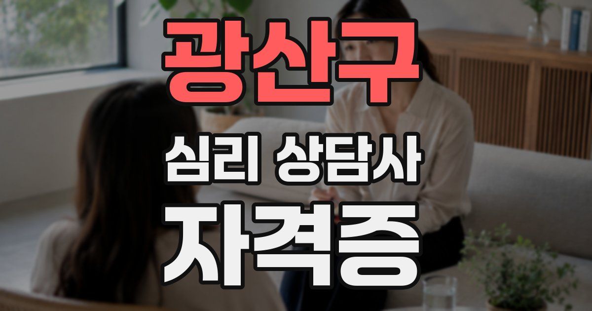 광산구 심리 상담사 자격증