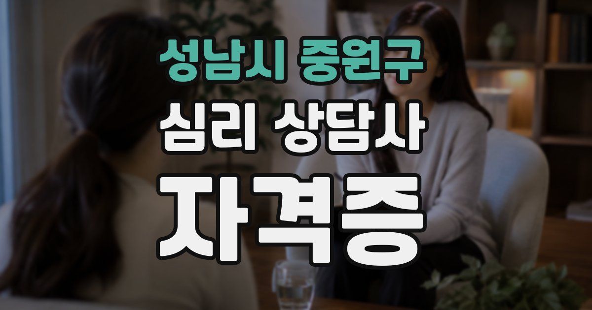 성남시 중원구 심리 상담사 자격증