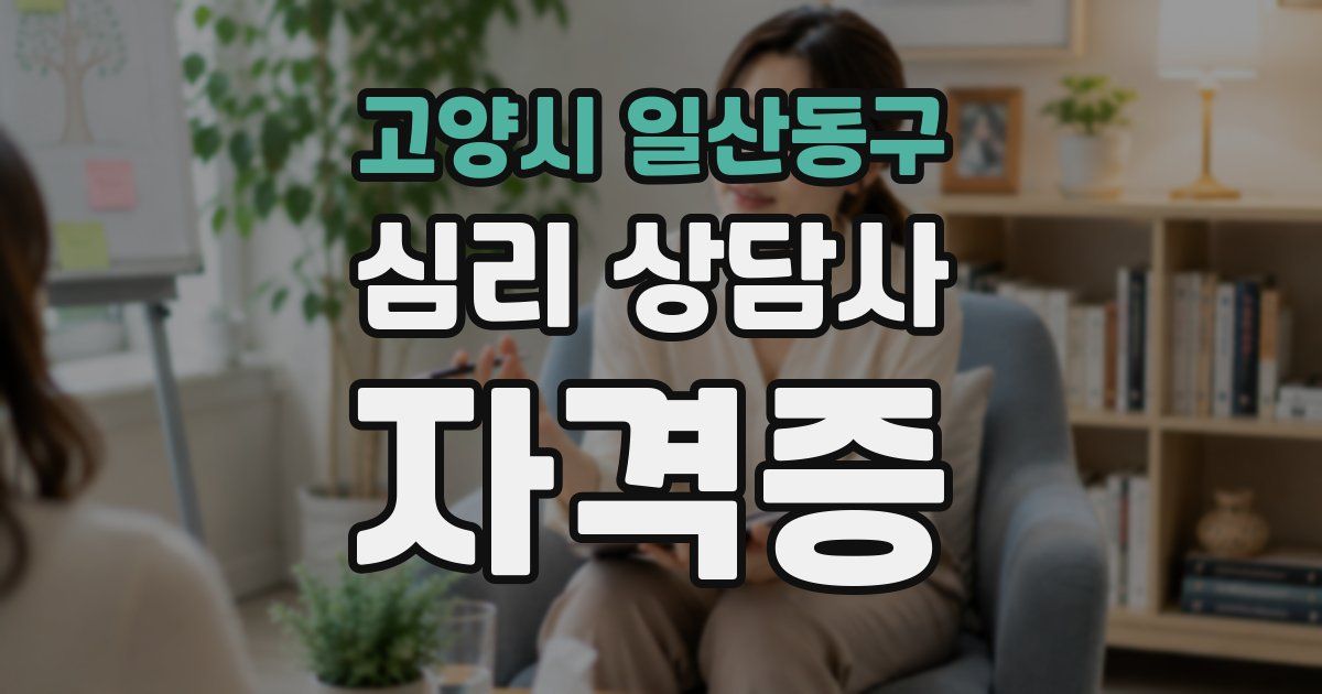 고양시 일산동구 심리 상담사 자격증