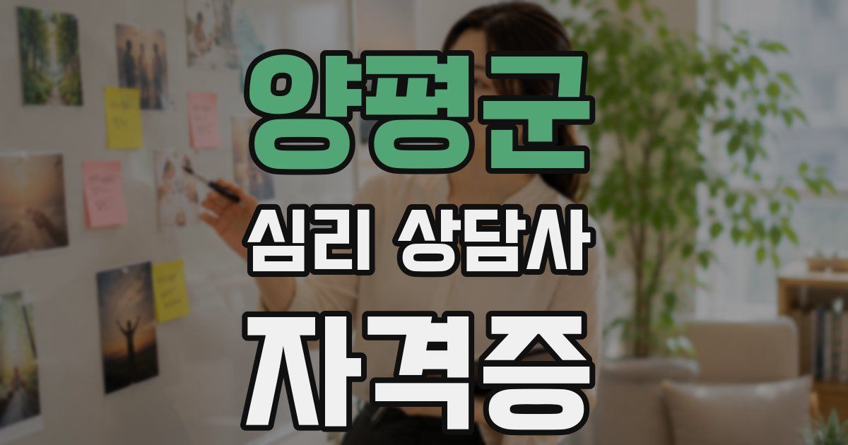 양평군 심리 상담사 자격증